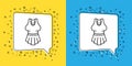 Set line Undershirt icon isolated on yellow and blue background. Vector Royalty Free Stock Photo