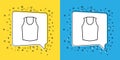 Set line Undershirt icon isolated on yellow and blue background. Vector Royalty Free Stock Photo