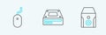 Set line Uninterruptible power supply, Computer mouse and Optical disc drive icon. Vector
