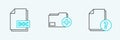 Set line Unknown document, DOC file and Add new folder icon. Vector Royalty Free Stock Photo
