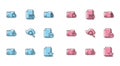 Set line Unknown document folder, Delete, Document with clock, star, Search cloud computing, minus, Add new and TXT file Royalty Free Stock Photo