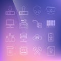 Set line Unknown document, Mobile recording, Server, Data, Web Hosting, Alien, Car rental, Computer network, Loading and Royalty Free Stock Photo