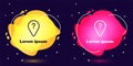 Set line Unknown route point icon isolated on blue background. Navigation, pointer, location, map, gps, direction