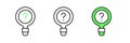 Set line Unknown search icon isolated on white background. Magnifying glass and question mark. Vector