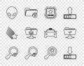 Set line Unknown search, Loading, Police badge, Search location, Alien, FTP folder download, and operation successful