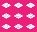Set line Upload file document, Cloud and shield, upload, Next page arrow, Finance, Add new, Document with clock and XLS Royalty Free Stock Photo
