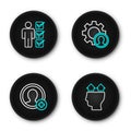 Set line User of man, Create account screen, Head hunting and business suit icon. Vector