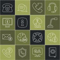 Set line User manual, Information, Microphone, Telephone 24 hours support, Monitor with information, and Head question