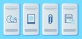 Set line User manual, Paper clip, Scotch and Delete file document icon. Vector