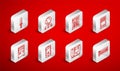 Set line Video game console, Computer network, Game guide, Create account screen, Cartridge, Sword for, Mobile and Royalty Free Stock Photo