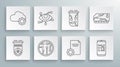 Set line Video graphic card, Virtual reality, Processor, File document, Mobile and password protection, RAM, random