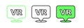 Set line Virtual reality icon isolated on white background. Futuristic VR head-up display design. Vector