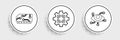 Set line Virtual reality, RAM, random access memory and Processor icon. Vector Royalty Free Stock Photo