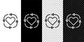 Set line Volunteer icon isolated on black and white, transparent background. Vector