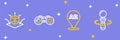 Set line VR controller game, Augmented reality AR, Gamepad and 3d modeling icon. Vector