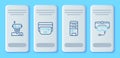 Set line Waist bag of banana, Computer, Robot and Virtual reality glasses icon. Vector