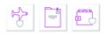 Set line Wallet and money with shield, Plane and Personal folder icon. Vector Royalty Free Stock Photo