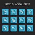 Set line WAV file document, XML, JS, MOV, RUBY, 3DS, MSG and OTF icon. Vector Royalty Free Stock Photo
