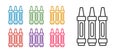 Set line Wax crayons for drawing icon isolated on white background. Set icons colorful. Vector Royalty Free Stock Photo