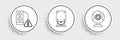 Set line Web camera, Case of computer and Optical disc drive icon. Vector
