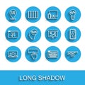 Set line Web development, Keyboard, UI or UX design, Site map, Front end, and Planning strategy concept icon. Vector Royalty Free Stock Photo
