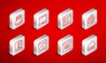 Set line Web development, Laptop, Browser files, Processor, Binary code, Software and Flowchart icon. Vector Royalty Free Stock Photo