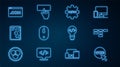 Set line Web and graphic design, Site map, UI or UX, Computer mouse, development, Front end and Keyboard icon. Vector Royalty Free Stock Photo