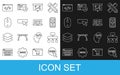 Set line Web and graphic design, Site map, UI or UX, Planning strategy concept, Computer mouse, Front end development Royalty Free Stock Photo