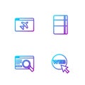 Set line Web and graphic design, UI or UX, Website template and Sketchbook album. Gradient color icons. Vector Royalty Free Stock Photo
