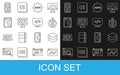 Set line Website statistic, Layers, Time money, UI or UX design, development, and Front end icon. Vector Royalty Free Stock Photo