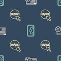 Set line Website statistic, UI or UX design and development on seamless pattern. Vector Royalty Free Stock Photo