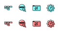 Set line Website template, Site map, UI or UX design and statistic icon. Vector Royalty Free Stock Photo