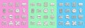 Set line Website template, UI or UX design, Front end development, Mobile Apps, and RGB and CMYK color mixing icon Royalty Free Stock Photo