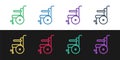 Set line Wheelchair for disabled person icon isolated on black and white background. Vector Illustration Royalty Free Stock Photo