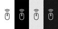 Set line Wireless computer mouse system icon isolated on black and white background. Internet of things concept with Royalty Free Stock Photo