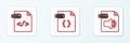Set line WMA file document, HTML and CSS icon. Vector Royalty Free Stock Photo