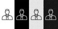 Set line Worker icon isolated on black and white, transparent background. Business avatar symbol user profile icon. Male Royalty Free Stock Photo