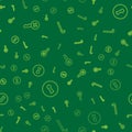 Set line Wrong key, Keyhole and Crowbar on seamless pattern. Vector