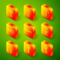 Set line Wrong key, Undefined, Keyhole, Old, Mobile with fingerprint scan, Unlocked and icon. Vector Royalty Free Stock Photo