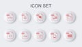 Set line XLS file document, CSS, PPT, MP3, PHP, JS, OTF and RAW icon. Vector Royalty Free Stock Photo
