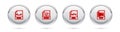 Set line XML file document, RAW, XSL and TXT. Silver circle button. Vector Royalty Free Stock Photo