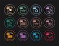 Set line XML file document, WMA, RAW, PNG, AI, PPT, HTML and PHP icon. Vector Royalty Free Stock Photo