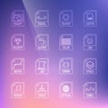 Set line XSL file document, PSD, JS, RAW, MOV, RUBY, BMP and XLS icon. Vector Royalty Free Stock Photo