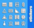 Set line XYZ Coordinate system, Calculator, Square root, Test exam sheet and pen, Calculation, Graph, schedule, chart