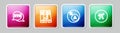 Set line XYZ Coordinate system, Office folders, Subsets, math, is subset of b and Pi symbol. Colorful square button