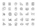 Set of linear analysis icons. Infographic icons in simple design. Vector illustration Royalty Free Stock Photo