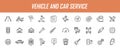 Set of linear car service icons. Vehicle icons in simple design. Vector illustration Royalty Free Stock Photo