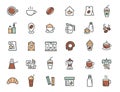 Set of linear coffee house icons. Coffee drink icons in simple design. Vector illustration Royalty Free Stock Photo