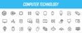 Set of linear computer technology icons. Database icons in simple design. Vector illustration Royalty Free Stock Photo