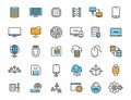 Set of linear computer technology icons. Database icons in simple design. Vector illustration Royalty Free Stock Photo